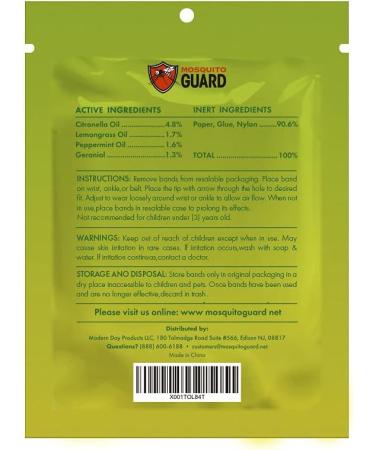 12 Pack Mosquito Guard Repellent Bands - Natural Citronella & Lemongrass Oil, DEET Free - Buy Online on GoSupps.com