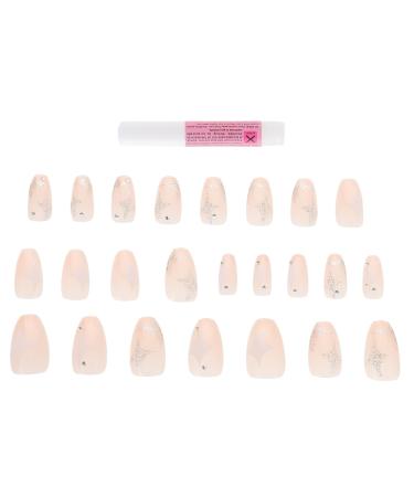 Mikinona 1 Set Nail Patch Manicure Supply French Decor Nail Embellishments Fake Nail Tips Nails Decoration Salon Diy Nail Decor Nail Salon Supplies Plastic X4 Nail Piece Pink Full Coverage