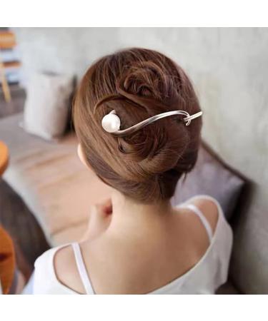 KuuGuu 4 PCS Pearl Hairpin Barrettes for Women - Wedding Bridal Hair Pins with Rhinestones in Gold & Silver - Buy Online on GoSupps.com