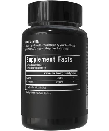 STACKED LAB Apigenin with L-Theanine for Better Sleep | Premium Sleep Support, Relaxation, & Sleep Quality Aid | Non-Drowsy, Melatonin Free | 60 Capsules - Buy Online on GoSupps.com