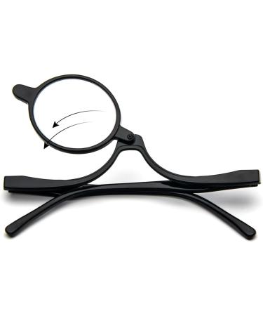 MMOWW Makeup Reading Glasses for Women with Flip-Down Single Lens Rotating Design (Black 3.0) - Enhance Your Makeup Routine! - Buy Online on GoSupps.com