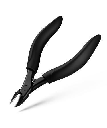 BEZOX Toe Nail Clippers for Thick Toenails for Seniors Raised Cutting Edge Ingrown Toenail Clippers Ergonomic Design Toenail Scissors for Thick Nails Podiatrist Recommended - Black