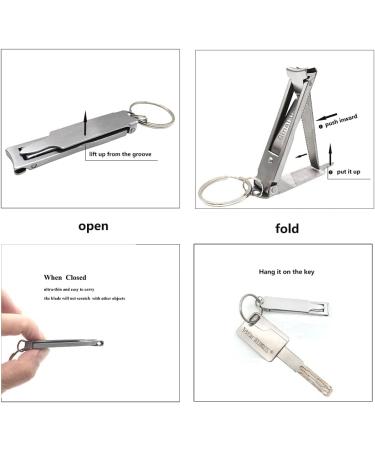 Ginalaia Stainless Steel Portable Nail Cutter Keychain Clipper for Men and Women - Ideal for Travel, Home, and Office Use - Buy Online on GoSupps.com