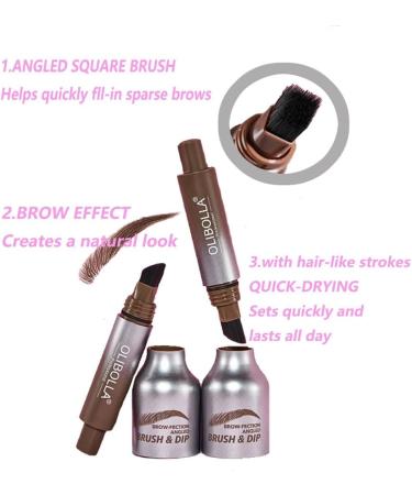 Angled Brush & Dip Liquid Eyebrow Gel Liquid Eyebrow Brush Brow-Fection Angled Brush & Dip Brow Fection Angled Brush & Dip Eyebrow Dip Smudge Proof Eyebrow Pencils Creates Natural Looking Brows (03) - Buy Online on GoSupps.com