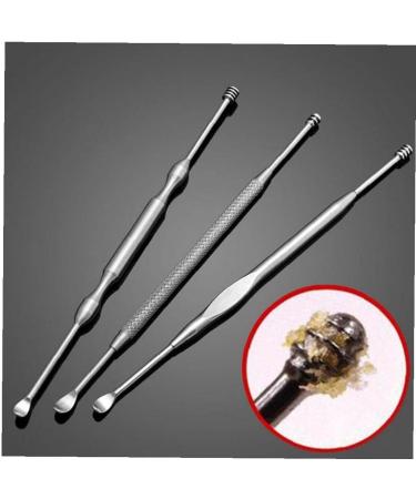 Ruluti 3-Piece Stainless Steel Ear Wax Remover Set - Ear Picks for Effective Ear Care & Cleaning - Buy Online on GoSupps.com