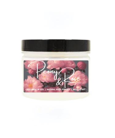 Body Powder for Men & Women Scented Peony & Rose Perfume Dusting Powder Bath Powder with Fragrance & Essential Oils Talc Free 8oz Container Made in USA