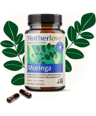 Motherlove Moringa Lactation Supplement - Organic Non-GMO Herbs, Vegan & Kosher - 60 Liquid Caps for Breast Milk Supply - Soy-Free - 60 Servings - Buy Online on GoSupps.com