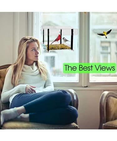 FGXY Window Bird Feeder, Birds House Balcony for Outdoor with Strong Suction Cups Drinking Water Sink Bird Watching Clear Bird Feeder for Window for Wild Bird Small Bird - Buy Online on GoSupps.com
