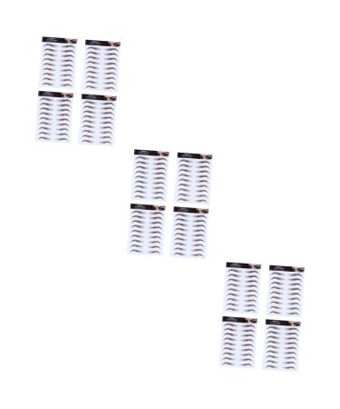 FRCOLOR 12 Pcs Eyebrow Stickers Waterproof Makeup Hair Eyebrows Brown Eyebrow Stencils Water Proof Applique