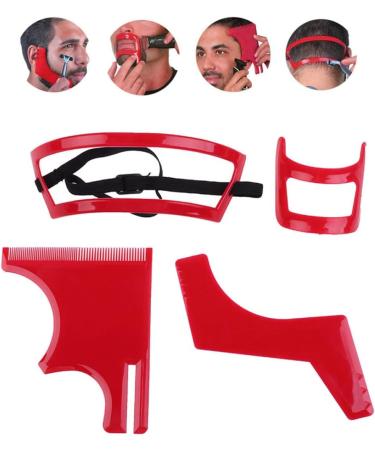 beard shaping tool kit Beard Shaping Tool Kit Neckline Shaving Template Guide Set for Men Hair Styling Red - Buy Online on GoSupps.com