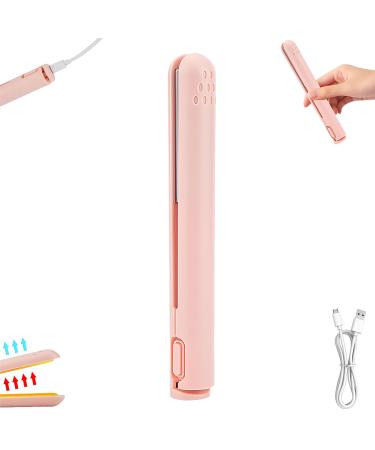 Mini Dual-Purpose Curling Iron Ceramic Mini Hair Curler Portable Cordless Curling Straightening Iron 2-in-1 Travel Rechargeable Curling Wand for Women All Hair Types