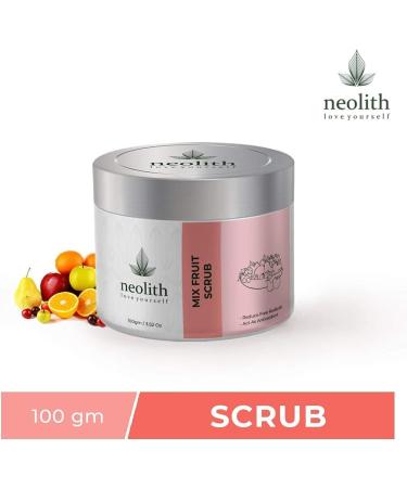  Neolith Neolith Mixed Fruit Scrub || Winter Scrub || Gentle exfoliating facial scrub for dry and dull skin removes dead skin cells reduces blackheads and whiteheads with almond oil ECOCERT certified - 100 g - Buy Online on GoSupps.com