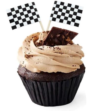 HOMSFOU 400 Pcs Mini Checkered Picks Mini Racing Flag Picks Racing Flags for Cakes Mini Checkered Topper Checkered Flag Picks Mini Cupcake Checkered Flag Toppers Toothpick Bamboo Dessert - Buy Online on GoSupps.com