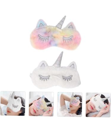 FRCOLOR Unicorn Eye Patch - 2pcs White Plush Sleep Stickers for Restful Eyes | International Shipping Available - Buy Online on GoSupps.com
