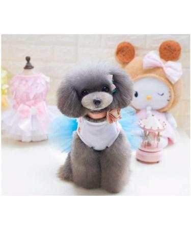 Luxury Dog Dress for Small Dogs | Puppy Skirt Ballet Tutu & Lace Flower Dress in Blue - Perfect Wedding Outfit - Buy Online on GoSupps.com