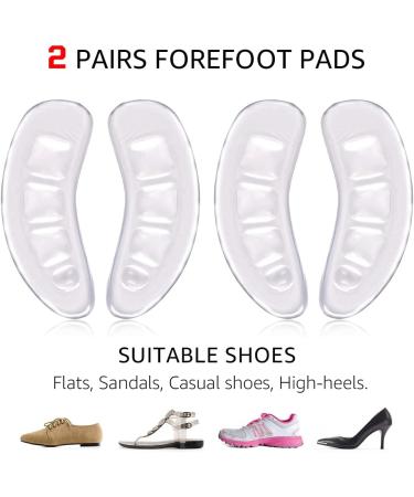 Urwalk Ball of Foot Cushions for High Heels - Non-Slip Comfortable Forefoot Pads for All Day Pain Relief - 2 Pairs (Transparent) - Buy Online on GoSupps.com