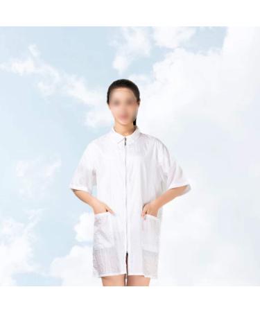 Lurrose hair cover aprons for men jackets men s vest hairdresser apron Salon Robes for Client hair dye jacket Stylist work uniform hair stylist jacket cloak Spa men and women white L White - Buy Online on GoSupps.com