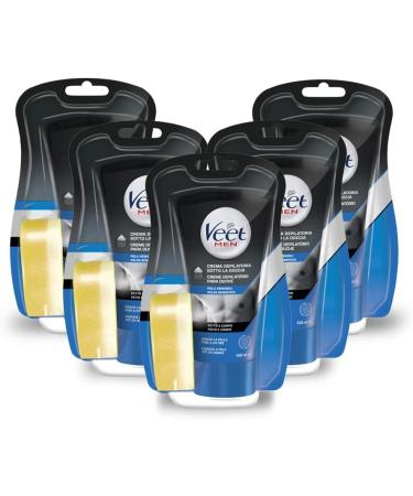 Veet Veet Men Hair Removal Cream for Men in the Shower Sensitive Skin 5 x 150ml Packs