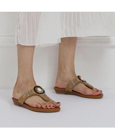 XTZYGLFD Women's Fashion Outdoor Sandals - Summer Slippers & Transparent Flip Flops - Beige 7 UK Narrow - Buy Online on GoSupps.com