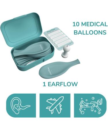 EARFLOW Autoinflation Device | Drug-Free Ear Relief for Kids & Adults | Eustachian Tube Unclogger & Glue Ear Treatment with 10 Medical Balloons - Buy Online on GoSupps.com