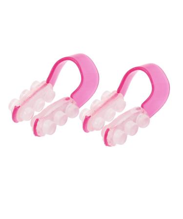 Ruilogod Fuchsia U Shape Plastic End Lifting Shaping Nasal Clip 2 Pcs