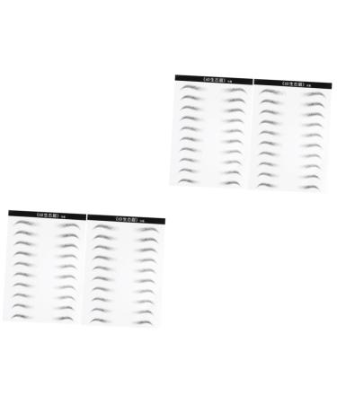 Balacoo 4 Sheets Stickers Waterproof Lazy Eyebrow Stickers Brow Tatoo Transfer Stickers Bionic Miss Supplies
