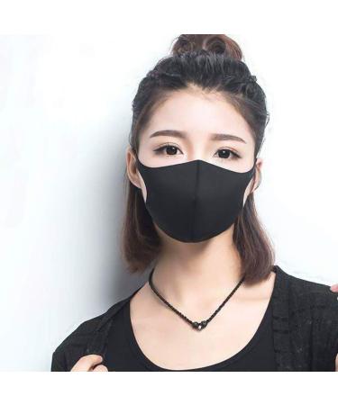 Black_Mask Fashion Ice Silk Solid Breathable Reusable Sports Antidust 15pcs - Buy Online on GoSupps.com