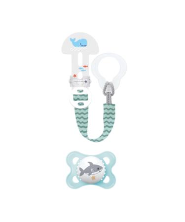 Shop Mam Pacifier & Chain for 2-6 Months - Anatomically Symmetrical Silicone Washable & Compatible with All Pacifiers - Random Colors Available | International Shipping - Buy Online on GoSupps.com