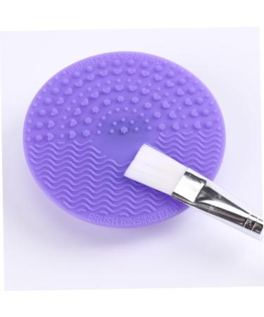 Makeup Brush Cleaner Mat - Round Silicone Cleaning Pad for Makeup Tools - Purple - Buy Online on GoSupps.com