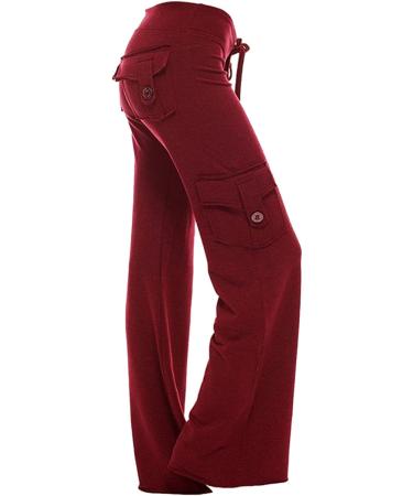 YSLMNOR Women's High Waist Cargo Pants - Wine 3X-Large - Buy Online on GoSupps.com