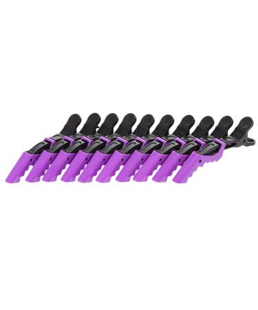 Pack of 10 purple plastic sectioning clips for all women