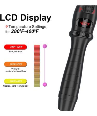 MHU PRO Tapered Curling Wand - 1.5 Inch Curling Iron with Short Clamp 9 Temp Settings (280 -400 ) Automatic Shut-Off | Perfect Curls for All Hair Types - Buy Online on GoSupps.com