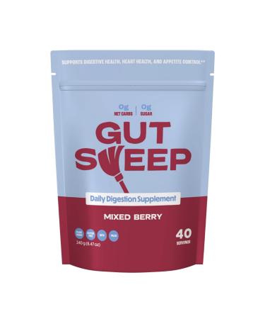 Gut Sweep - Daily Digestion Supplement - Psyllium Husk Fiber - Supports Appetite Control - Gluten Free & Plant Based - Keto & Paleo Friendly - 40 Servings - Mixed Berry