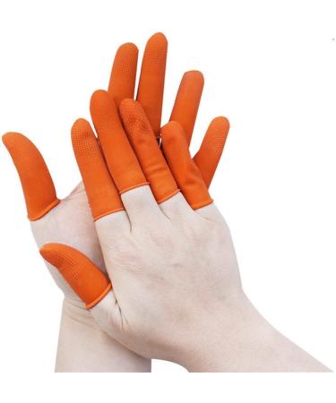 100Pcs Orange Rubber Anti-Slip Finger Cots - Disposable Protective Finger Covers for Easy Electronic Repair - Buy Online on GoSupps.com