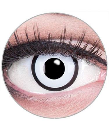 Funnylene colored contact lenses white zombie in white - soft without strength 2 pack + free container - 12 monthly lenses - perfect for Halloween Carnival carnival or carnival
