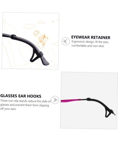 Housoutil Retainer 2 Sets Non-Slip Silicone Sleeves & Glasses Holders | Anti-Drop Accessories for Glasses | 5 Pairs Black 6x1.8cm - Buy Online on GoSupps.com