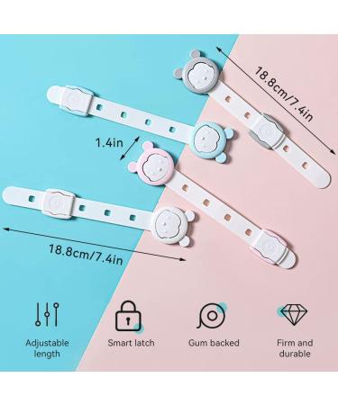 Misazy Cupboard Locks for Children 8 Pcs Baby Proofing Cabinet Locks Upgrade Adjustable for Children Toddler Safety Straps for Kitchen Drawers Toilet Seat Oven Door No Trapped Finger 4 Color - Buy Online on GoSupps.com