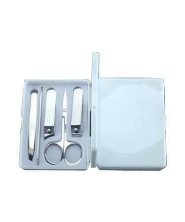 Nail Scissors Stainless Steel Nail Clippers Scissors Pedicure Tools Kit Portable Travel Grooming Kit for Men and Women Toenail Clippers (Color : White A)