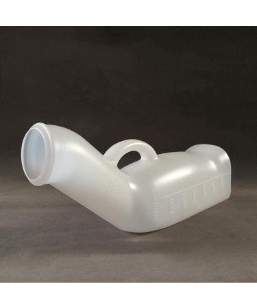 Men Long Curved Mouth Urinal Potty Urine Collection Containers Reusable Easy to Clean Portable White 1400ml - Buy Online on GoSupps.com