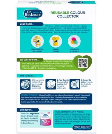 Dr. Beckmann Re-usable Colour & Dirt Collector Sheet - 1 Cloth (Up To 30 Washes) Fresh Scent - 1 Count - Buy Online on GoSupps.com