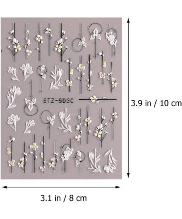 LALAFINA Floral Stickers Flower Nail Art Stickers Leaf Nail Decals 3D Rose Floral Manicure Decoration for Women Girls (6 Sheets) Flower Stickers - Buy Online on GoSupps.com