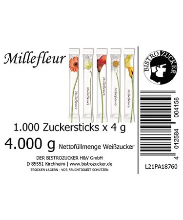 Buy Millefleurs Sugar Sticks | 1000 x 4G | Sustainable German Sugar | Eco-Friendly Packaging - Buy Online on GoSupps.com