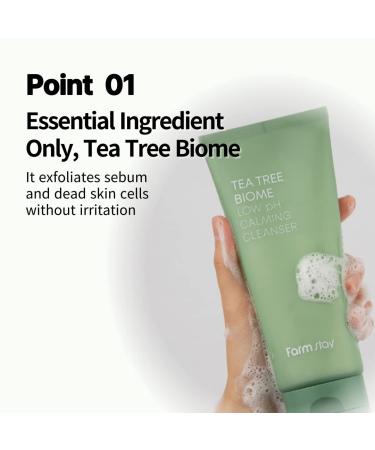FARMSTAY Tea Tree Biome Low pH Calming Cleanser - Daily Facial Cleanser for Sensitive Skin Korean Skin Care Hydrating and Soothing Face skin Acne Free Cleansing Foam Gentle Facial Cleanser for - Buy Online on GoSupps.com