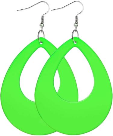 Feyley Vintage Neon Earrings for Women - Retro Red & Green Plastic 80s Fashion Jewelry - Buy Online on GoSupps.com