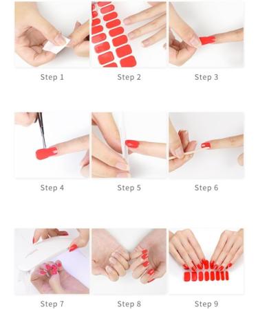 20 Pieces Semi Cured Gel Nail Strips Long Lasting Semi Cured Nail Stickers With Soft Glossy Gel Finish Gel Nail Sticker BSS0229 - Buy Online on GoSupps.com