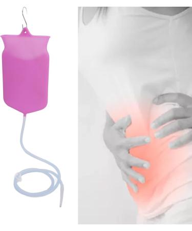 2L Portable Enema Bag Kit - Silicone Intestinal Cleaning Kit for Home Use | Purple for Men & Women - Buy Online on GoSupps.com