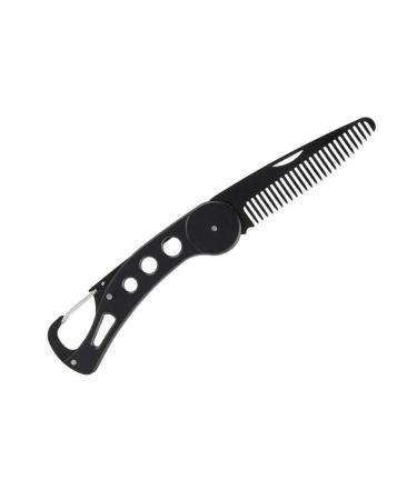 JinZeFa Stainless Steel Folding Beard Comb, Portable Multifunction Anti Static Comb for Men Mustache Styling