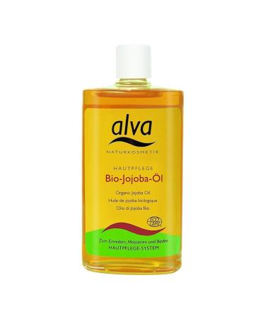 ALVA NATURE COSMETICS JOJOBA oil Bio 125 ml - hair care body care skin care oil - 100% natural sustainable vegan certified moisturizing oil for skin hair & nails 125 ml (1 Pack)