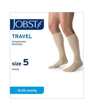 Jobst Travel travel socks for women and men - helps to prevent travel thrombosis - soft breathable thanks to 33% cotton content beige size 5