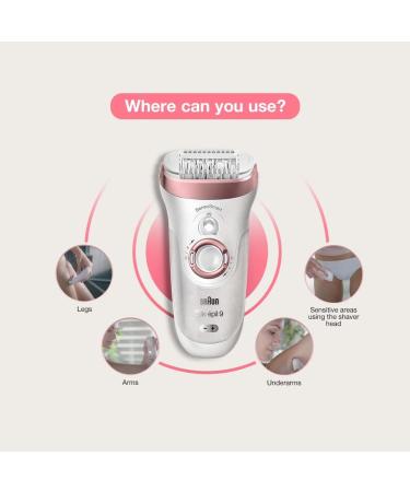 Braun Silk- pil 9-890 Epilator | Wireless Wet & Dry Hair Removal for Women | Includes Bikini Trimmer - White/Rose Gold - Buy Online on GoSupps.com
